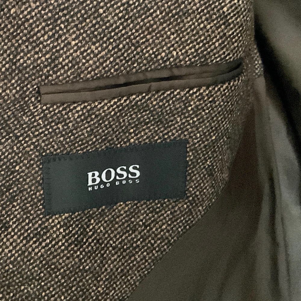 Hugo Boss Sirrah Silk Wool Tweed Blazer Quiet Luxury Hazelnut Brown US 48L - Picture 4 of 16